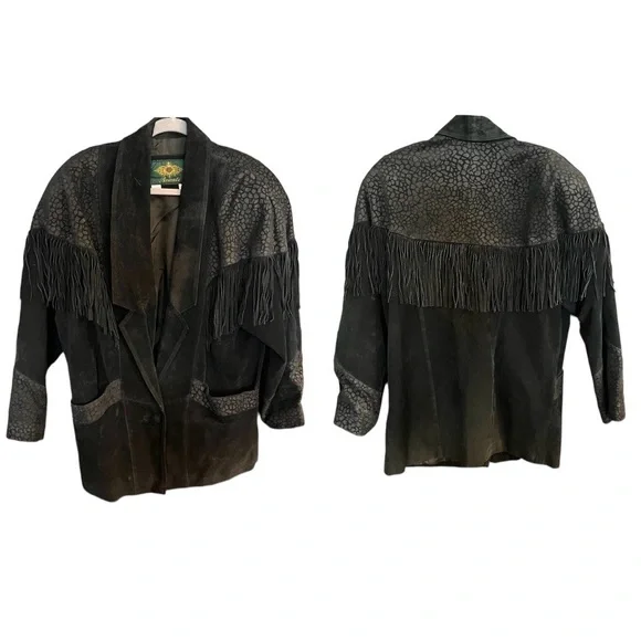 Vintage Leather Fringe Western Cowgirl Jacket - Picture 2 of 11